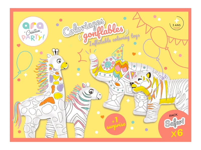 Coloriages gonflables Safari party pack
