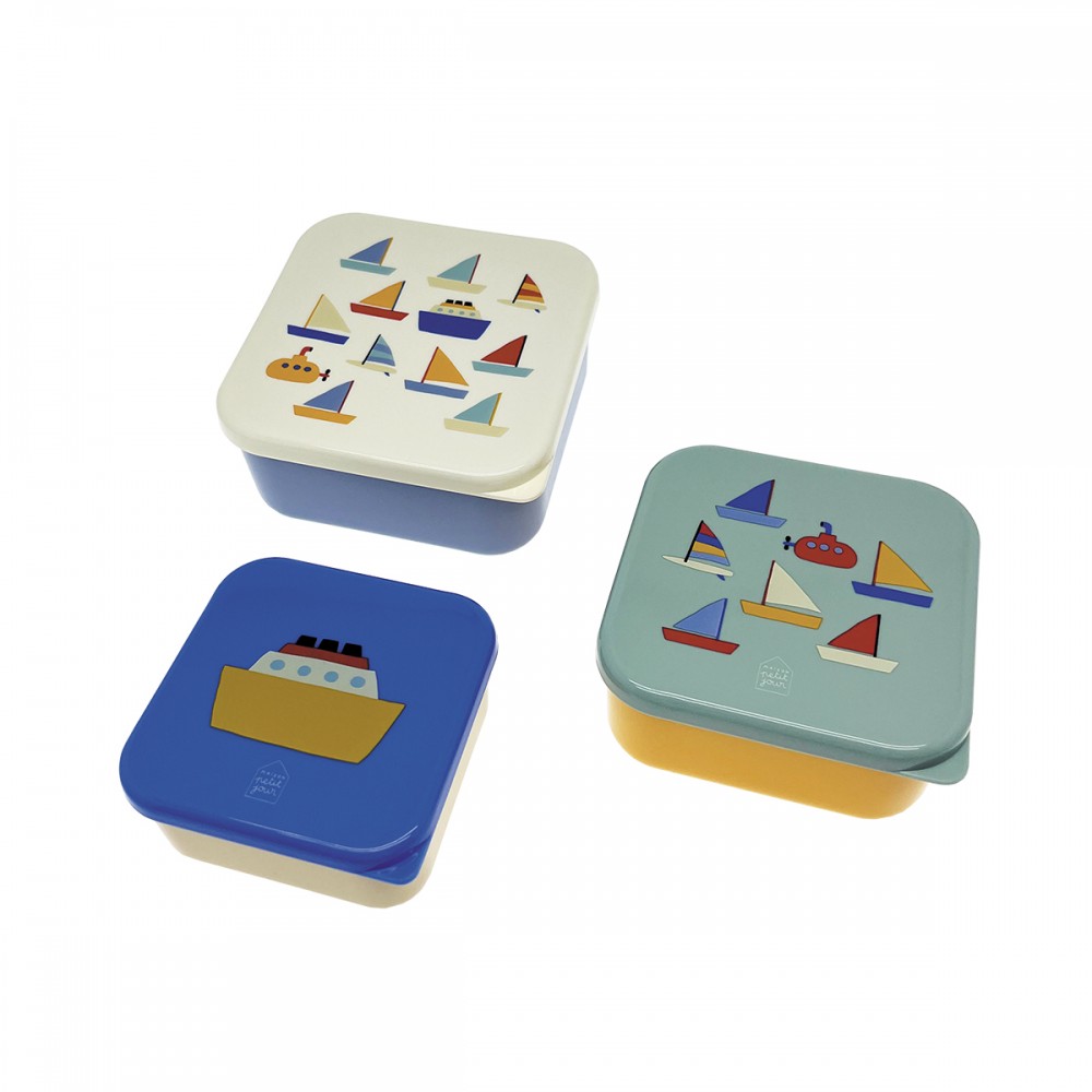 Set de 3 lunch box - les bateaux