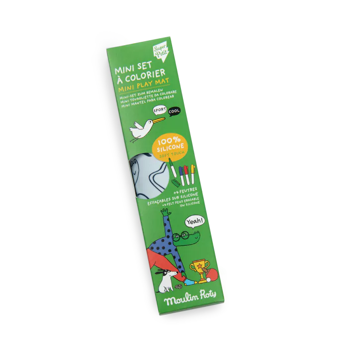 Mini set en silicone a colorier + 4 crayons - Les Loufoques
