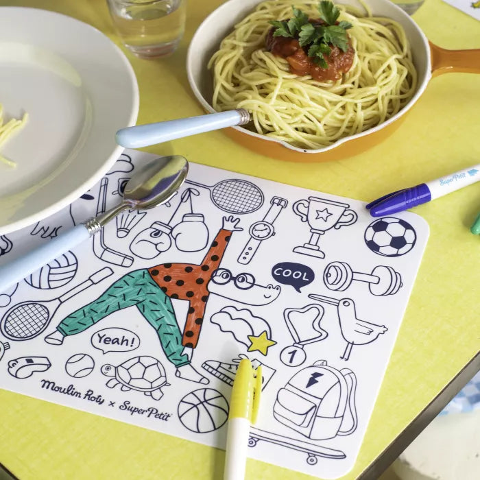 Mini set en silicone a colorier + 4 crayons - Les Loufoques
