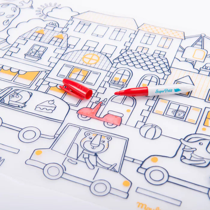 Set en silicone à colorier + 5 feutres - Les Popipop