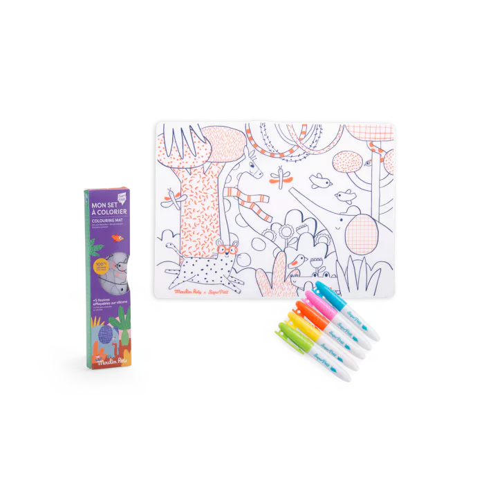 Set en silicone à colorier + 5 feutres - Les Toupitis