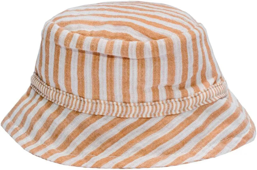 Bob mixte doublé en gaze de coton - Caramel