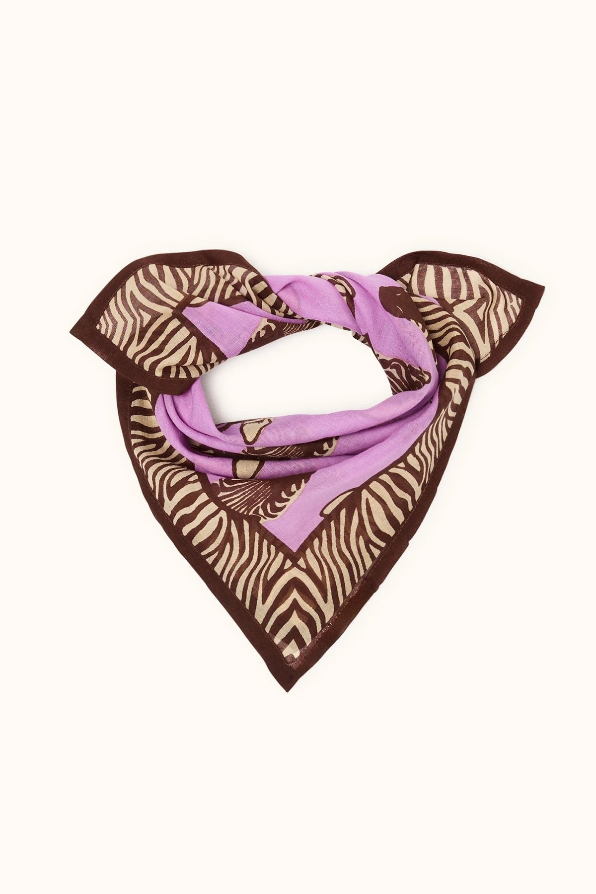 Small Foulard Dupitta ZEBRE MAUVE