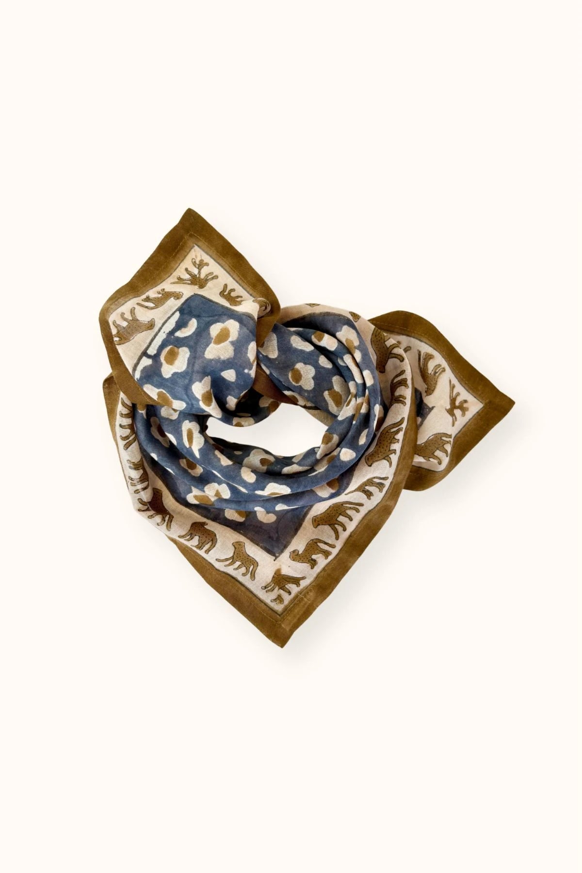 Small Foulard en coton Dupitta - LÉOPARD MÉTÉORITE