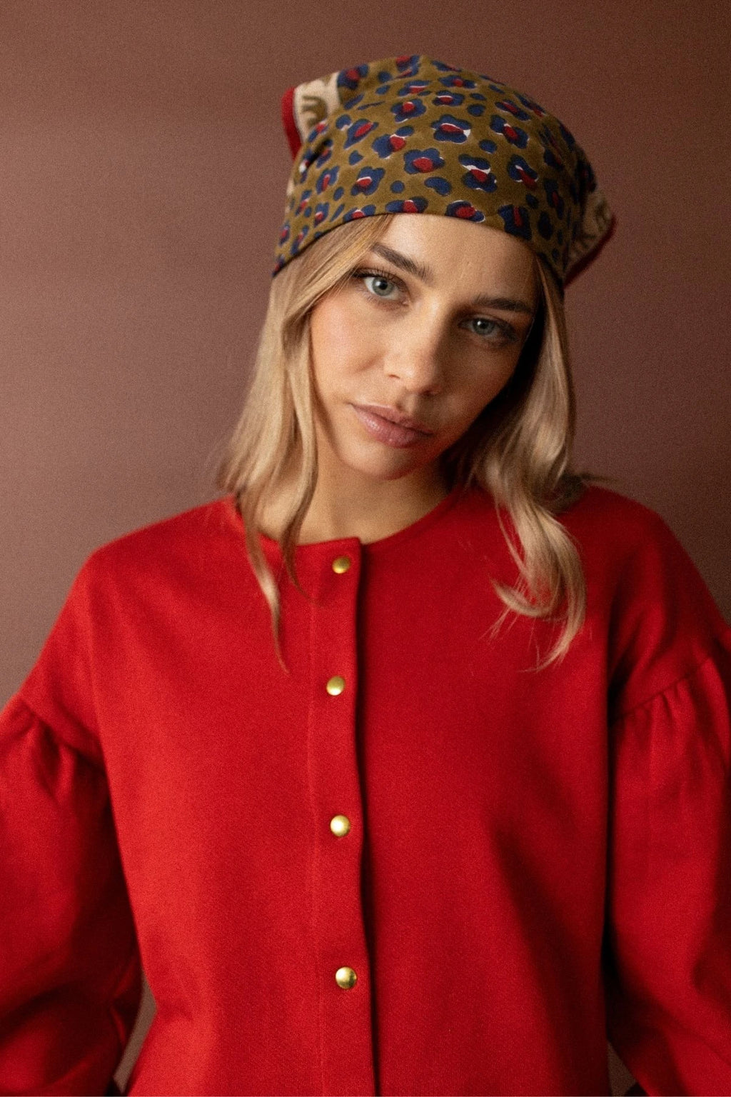 Small Foulard en coton Dupitta - LÉOPARD FIRE