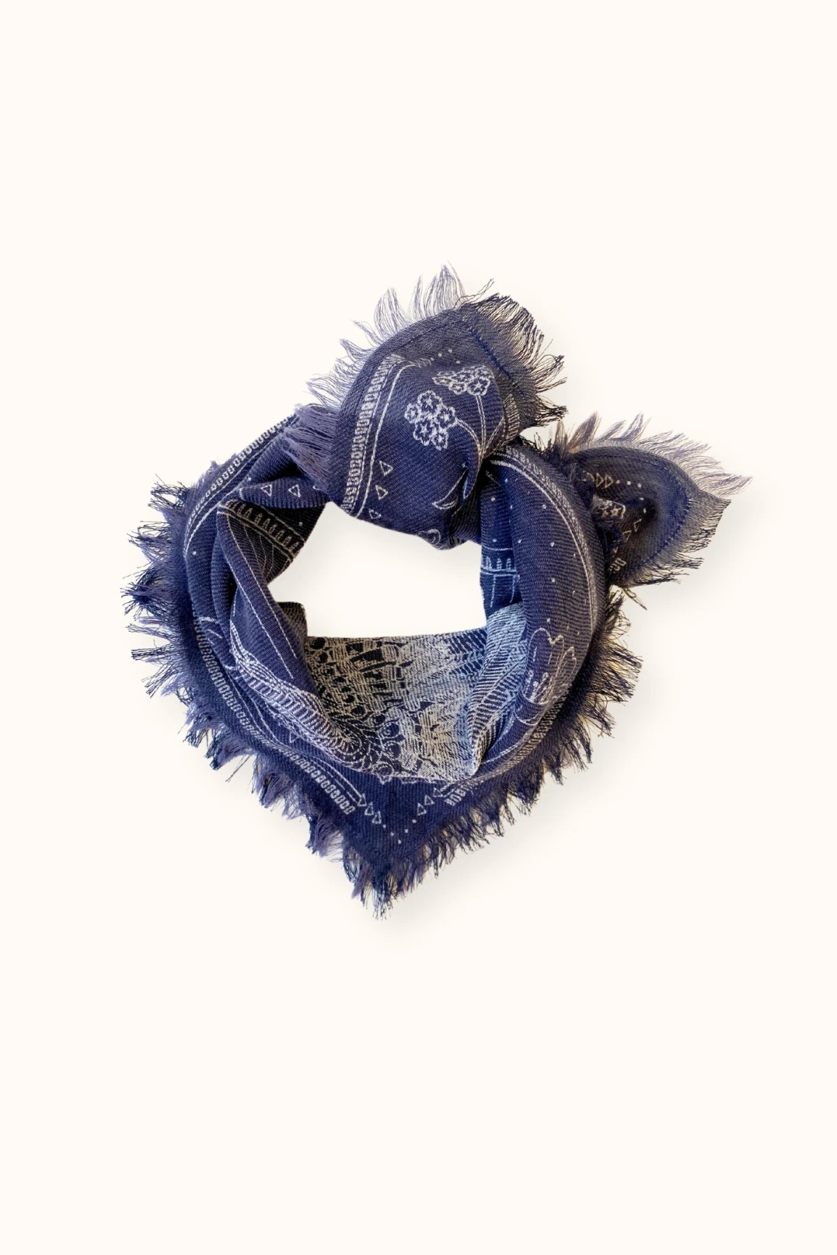 Petit Foulard Laine Asha "Iroquois" - Orage