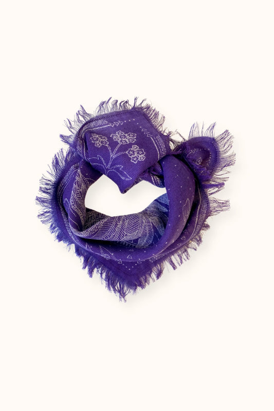 Petit Foulard Laine Asha "Iroquois" - Violet