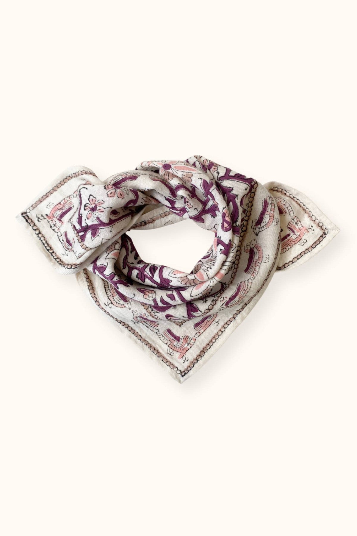 Small Foulard Manika "Bird" Milk