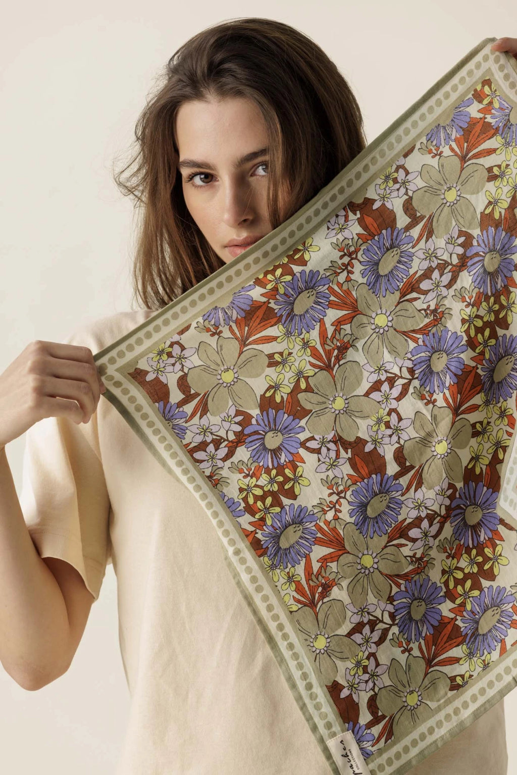Small Foulard Manika Bouquet MACADAMIA