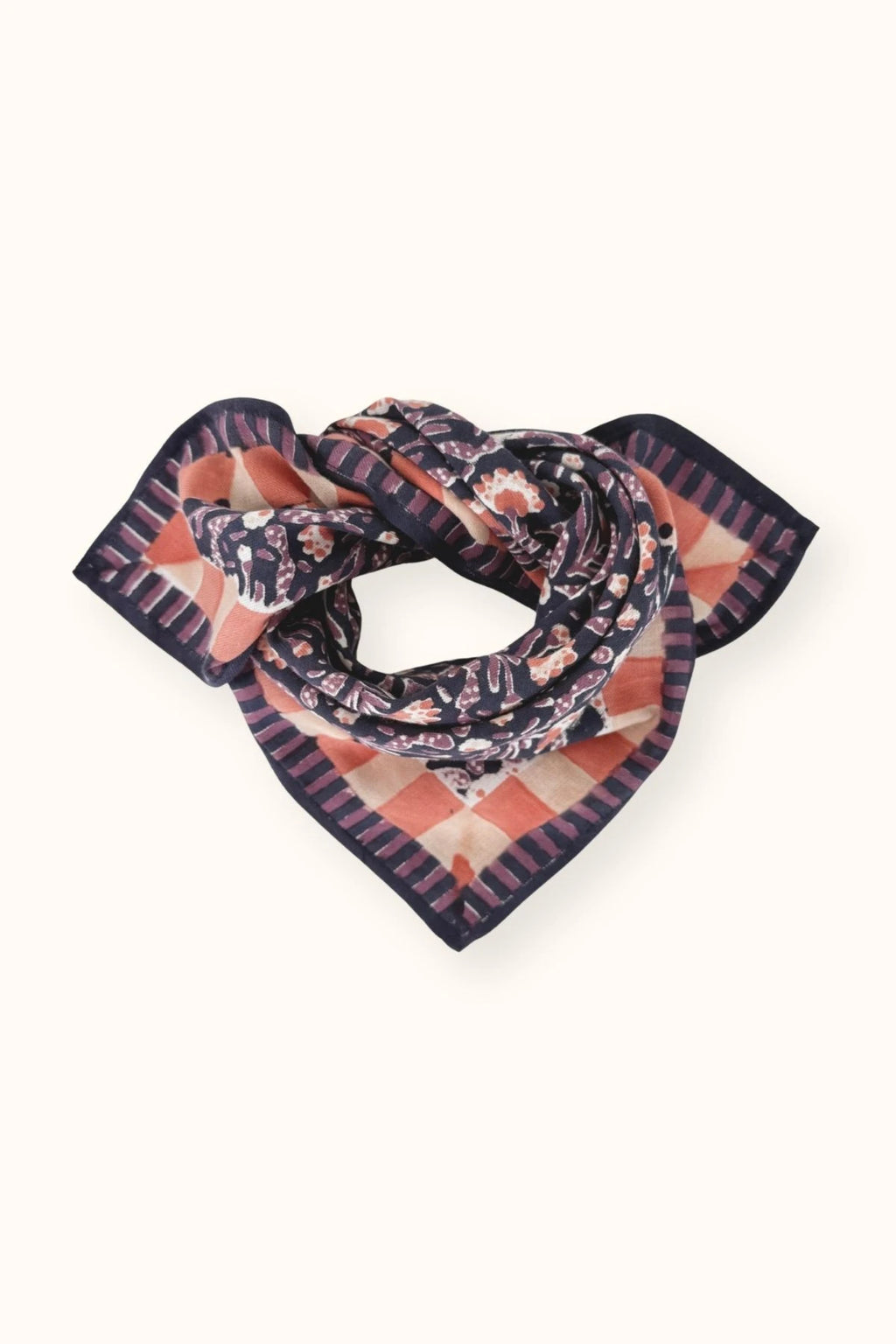 Small Foulard Manika "Cactus" Navy