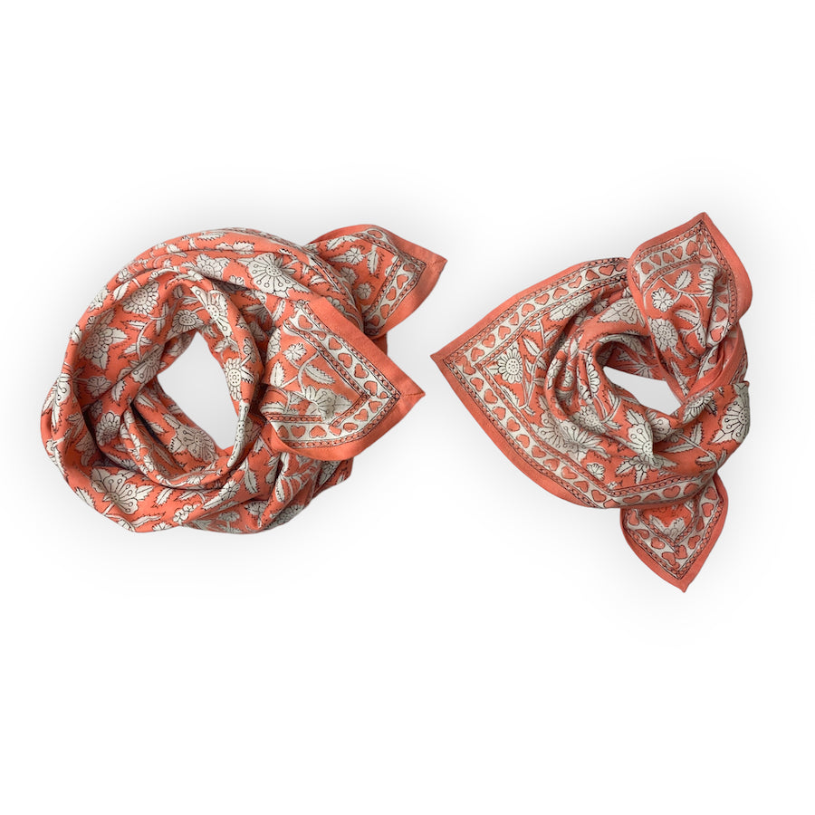 Small foulard manika "CŒUR"papaye