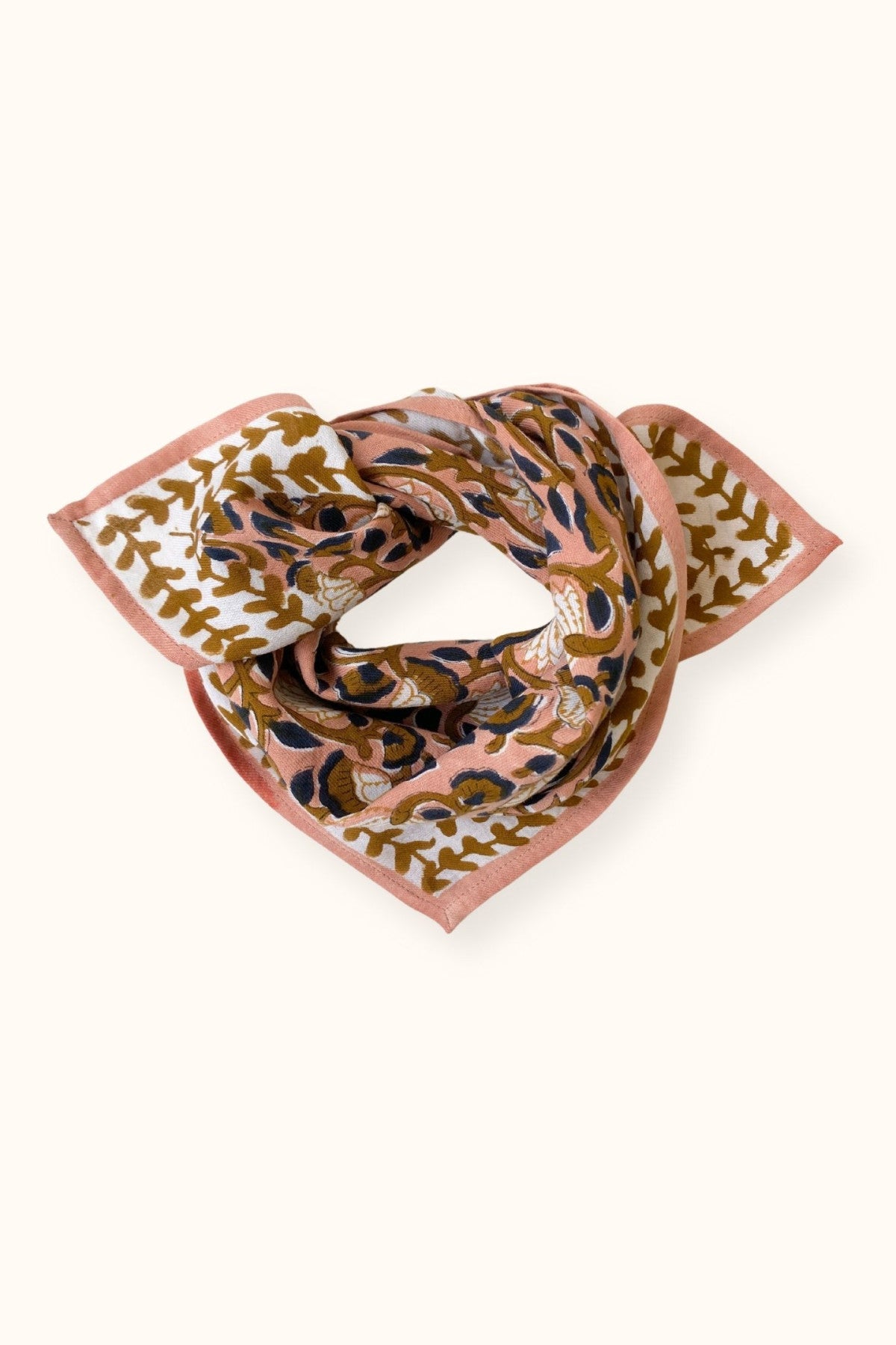 Small Foulard Manika "Éventail" Blush