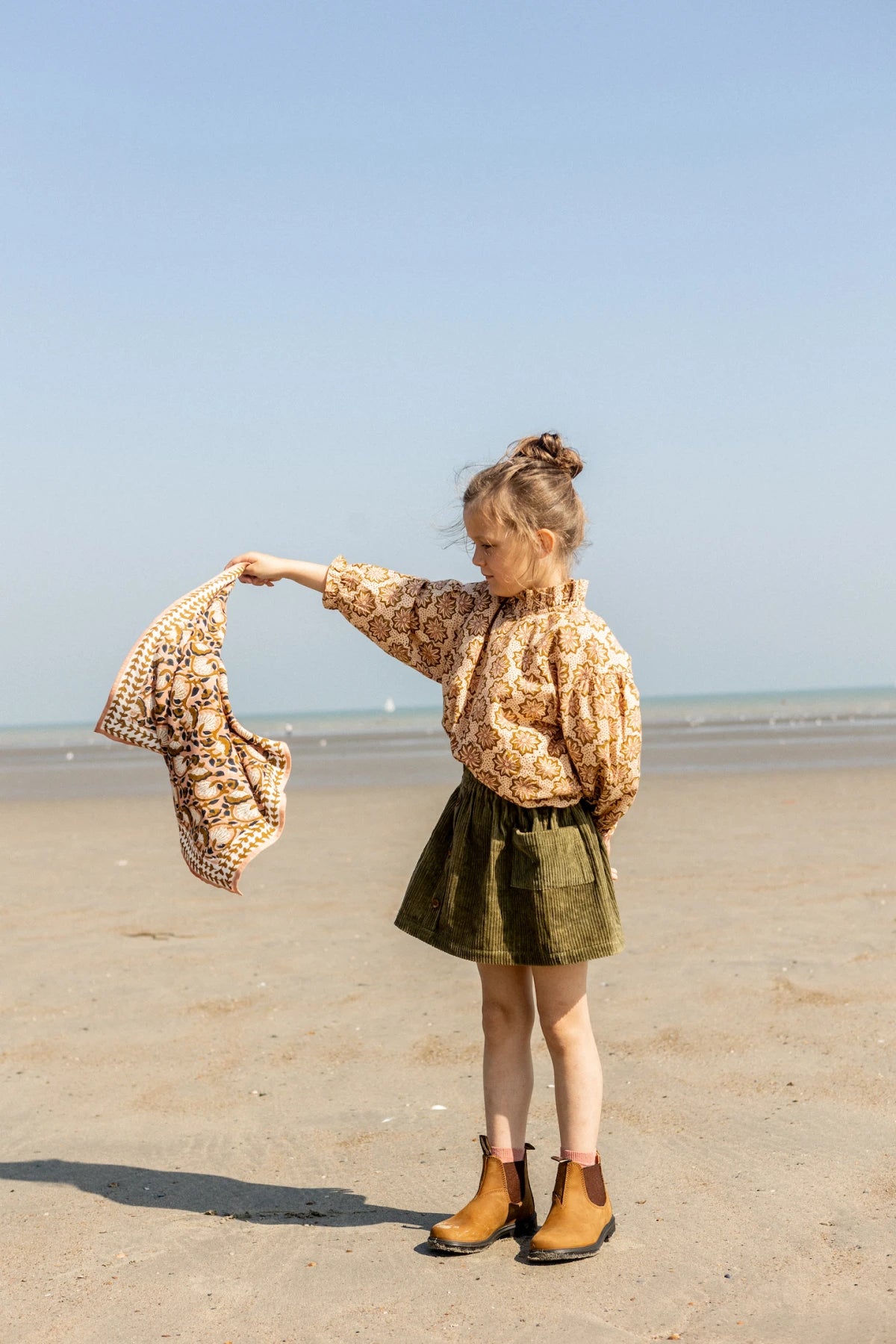 Small Foulard Manika "Éventail" Blush