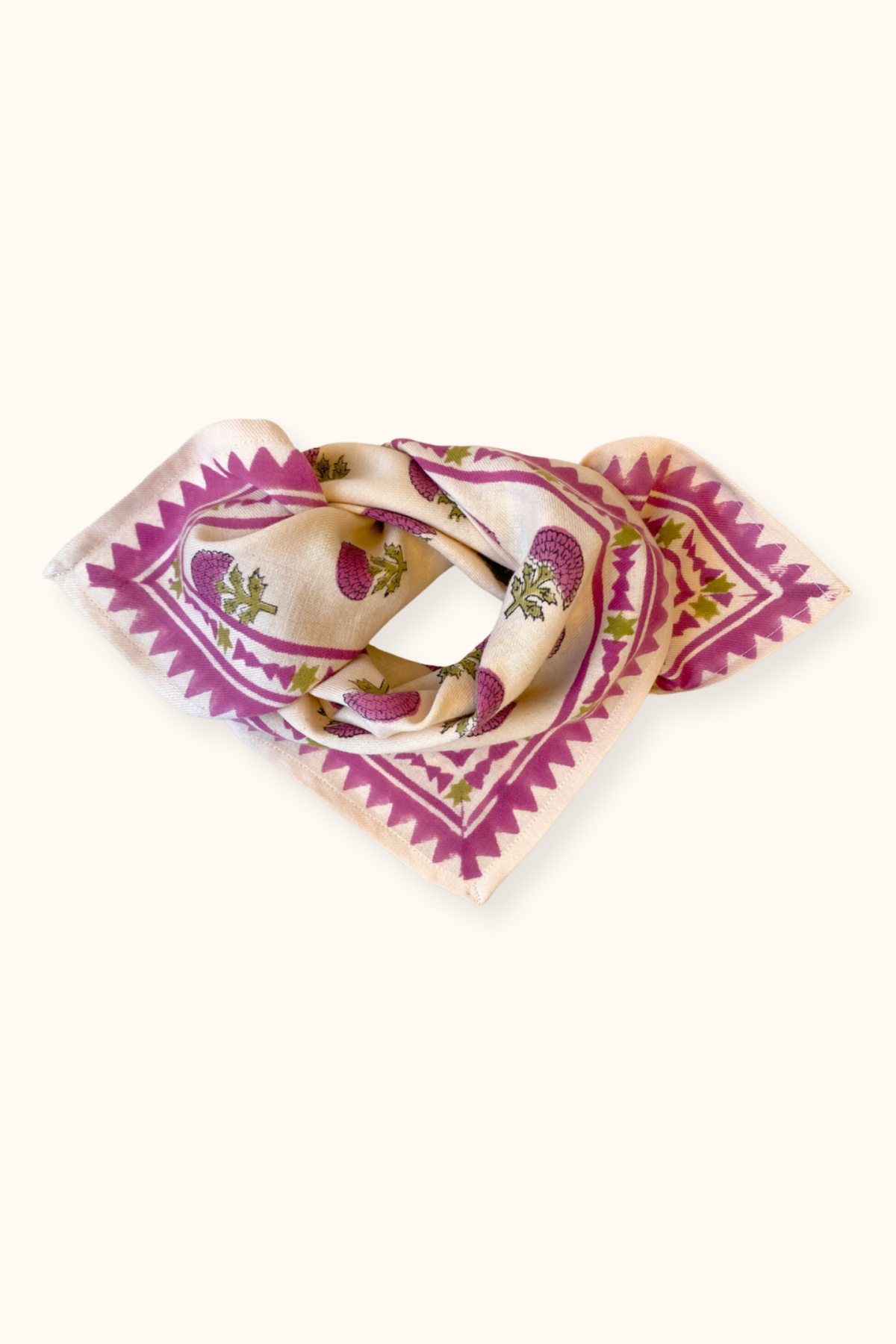 Small Foulard Manika "Florets" Macadamia