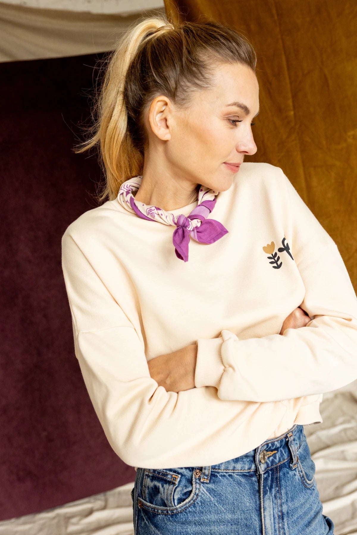 Small Foulard Manika "Karma" Macadamia