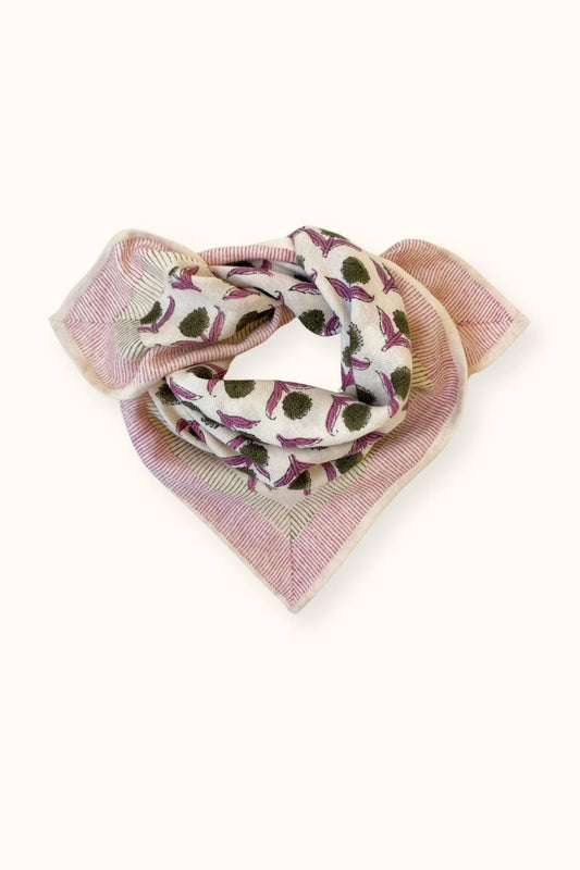 Small Foulard Manika "Lotus" Kaki