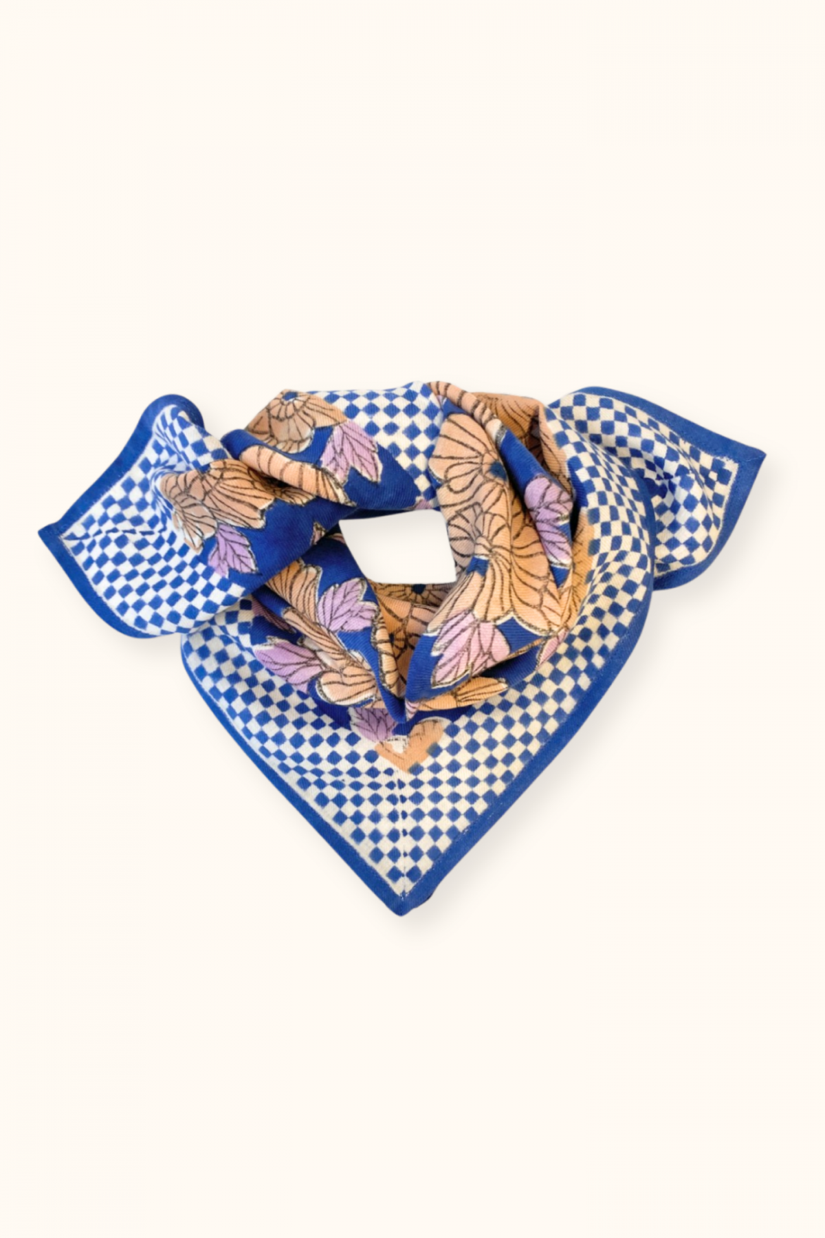 Small Foulard Manika "Bloom" bleu klein