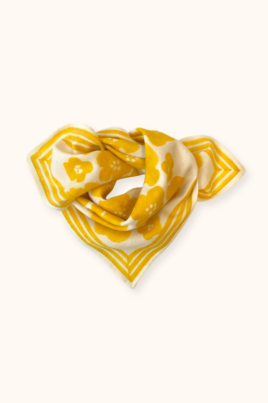 Small Foulard Manika "Flora Bold" citron