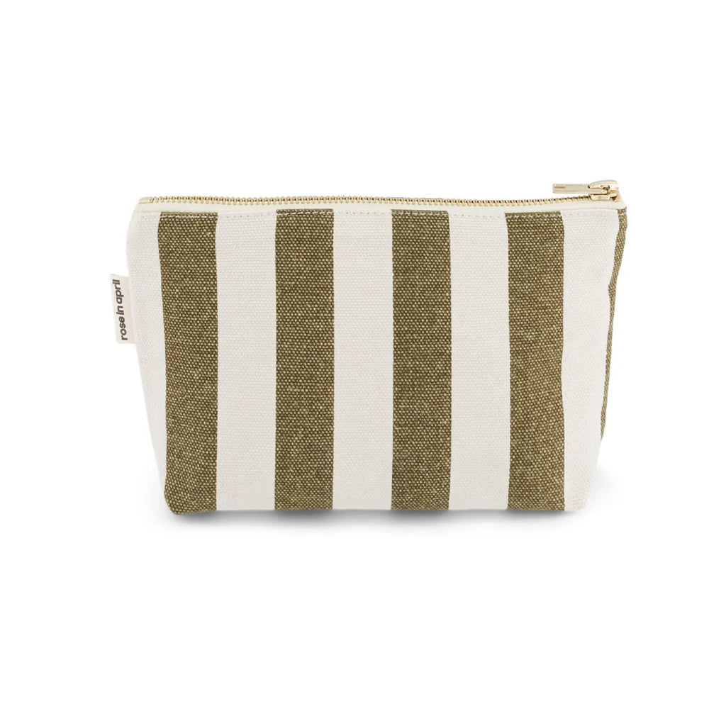 Trousse Sofia  Rayures Olive / Greige