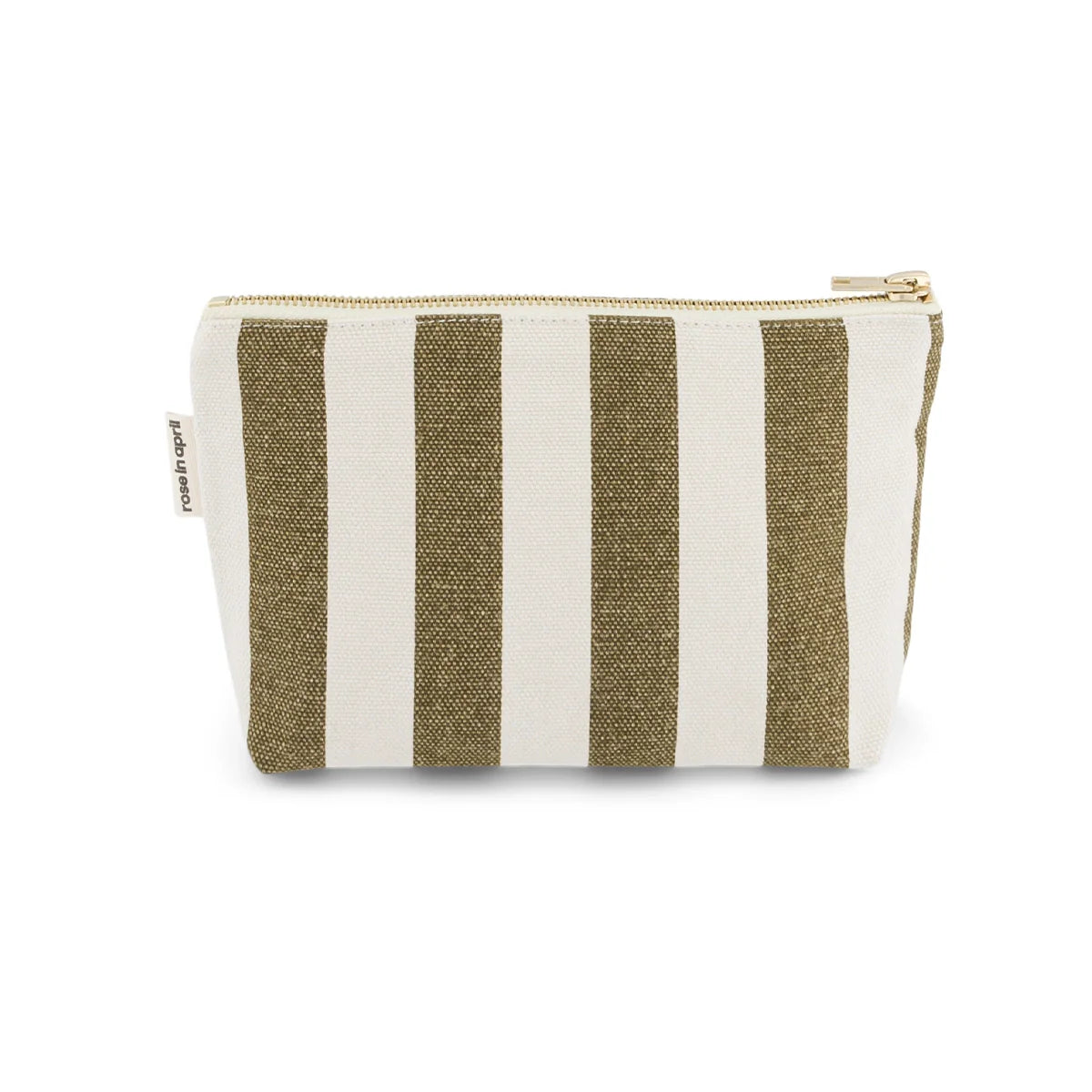 Trousse Sofia  Rayures Olive / Greige