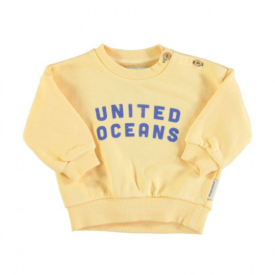 Sweat coton bio "United Oceans" Jaune