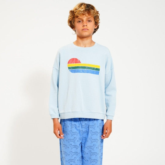 Sweatshirt enfants - bleu clair / vague multicolore - Piupiuchick