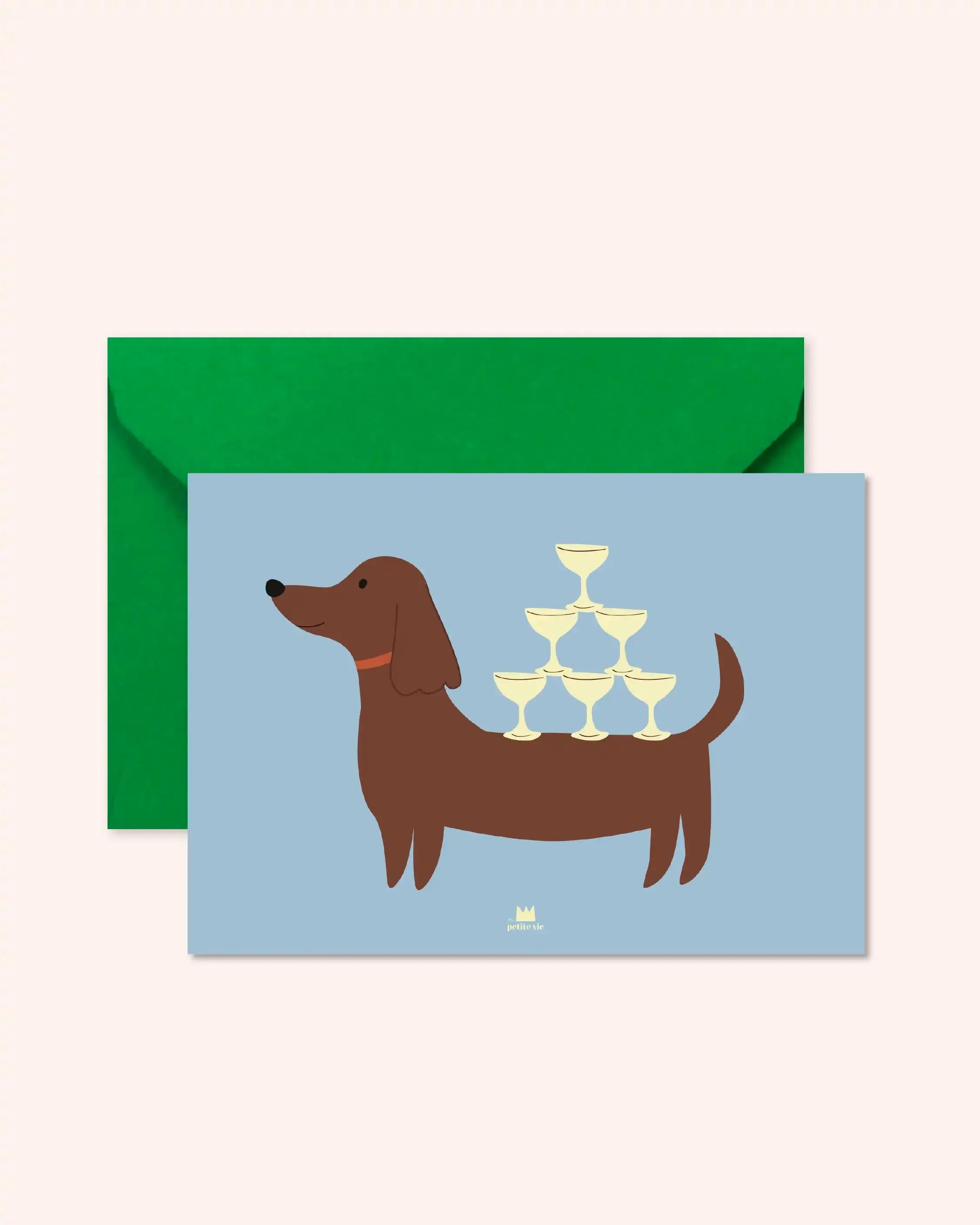 Carte Teckel champagne