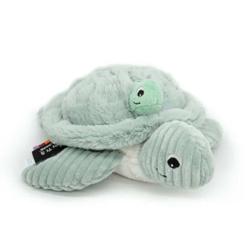 LES PTIPOTOS - PELUCHE SAUVENOU LA TORTUE MAMAN & BEBE MENTHE - 30CM