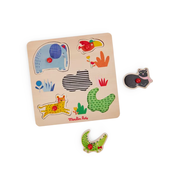 Puzzle encastrable en bois 5 animaux - Les Toupitis