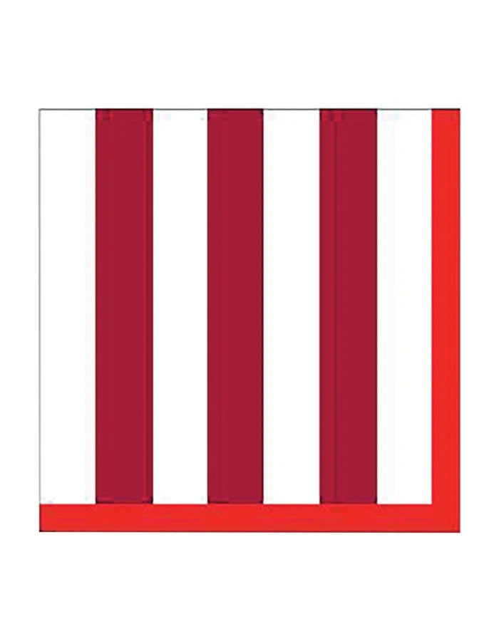 Lot de 20 Serviette Papier Rayure Rouge