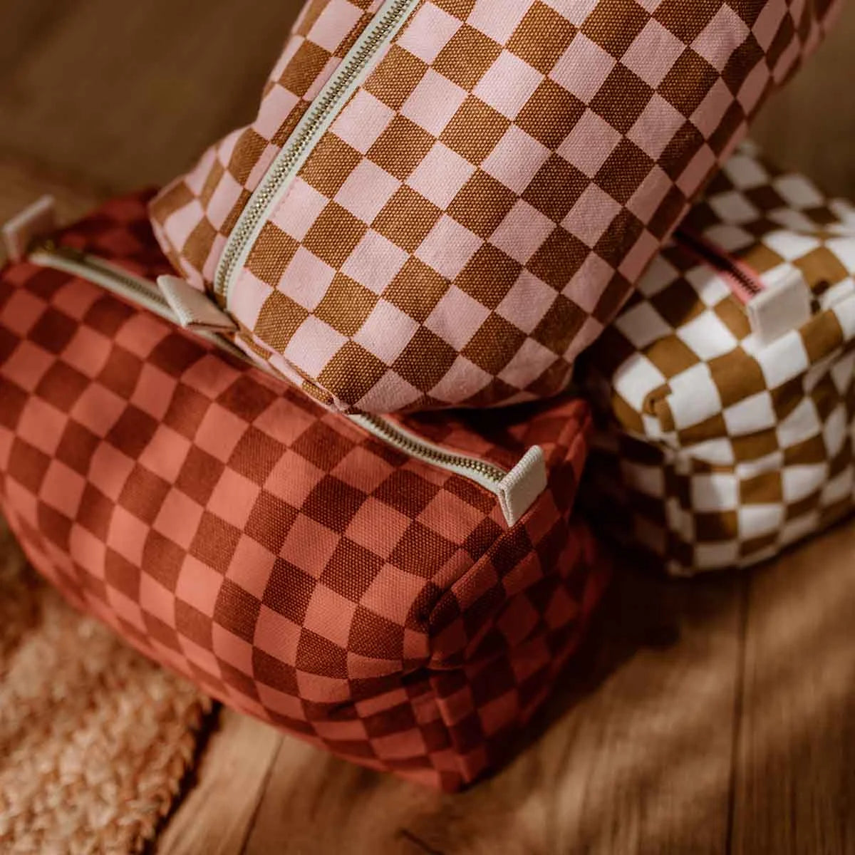 Trousse de toilette Vic - Damier Caramel