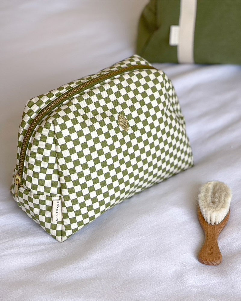 TROUSSE DE TOILETTE DAMIER - JADE