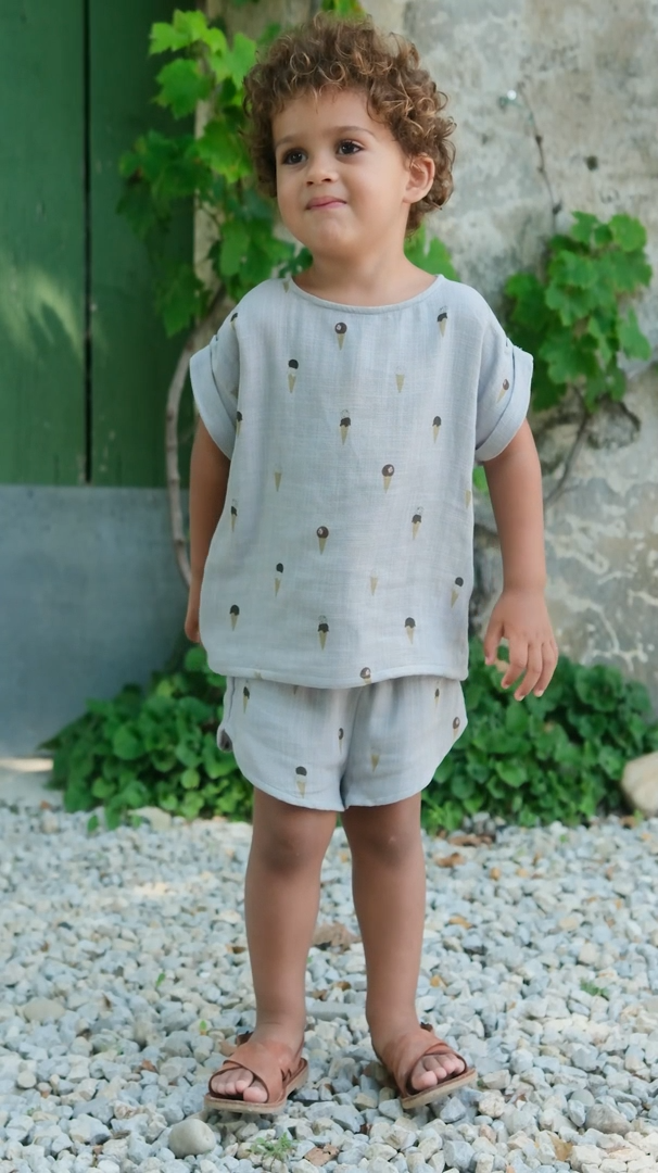 Blouse Praslin - Bleu gris glaces