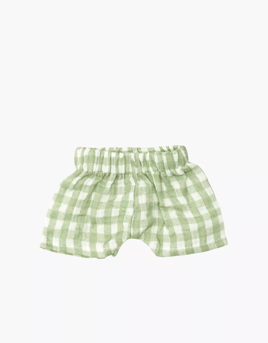 Short Vito en gaze de coton Vichy vert