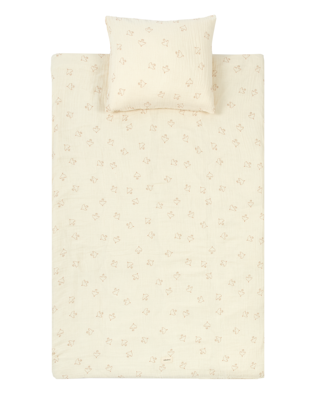 Parure de lit bébé en gaze de coton lavée - Brown Hoshi Birds