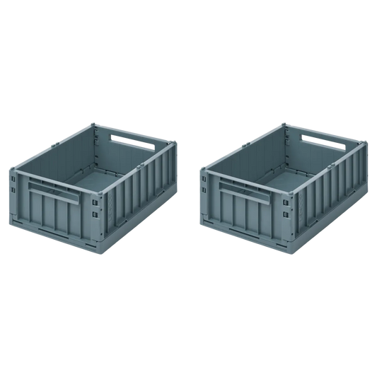Lot de 2 boîtes de rangement - WESTON Taille M -  Whale blue