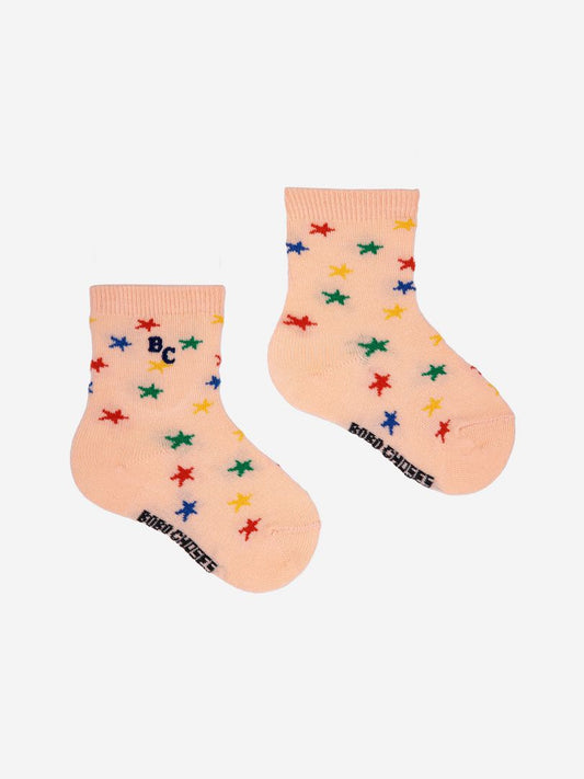 Chaussettes longues étoiles multicolores