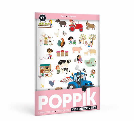 MINI POSTER + 27 STICKERS LA FERME (3-8 ANS)