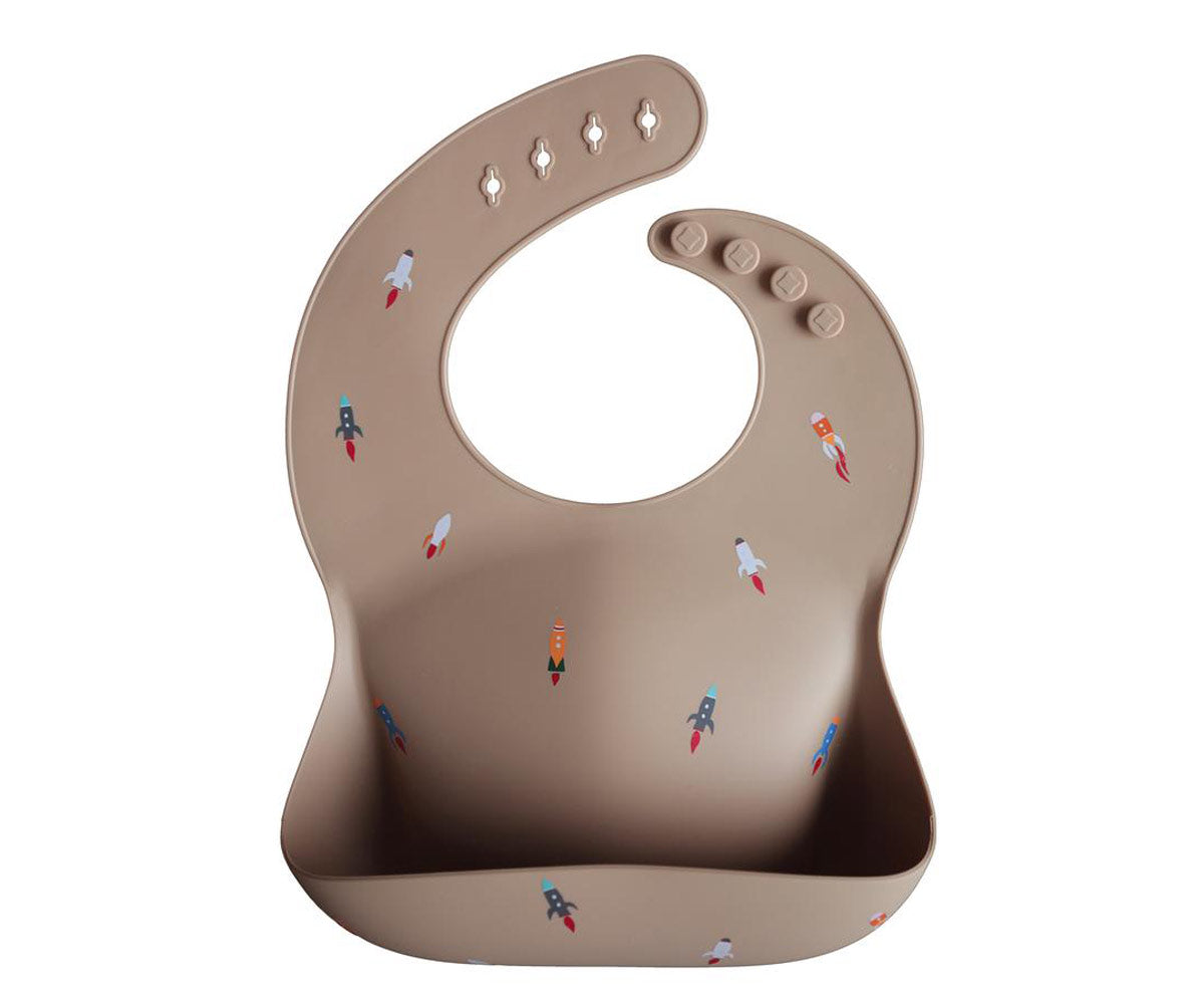 Bavoir bébé en silicone - Fusée