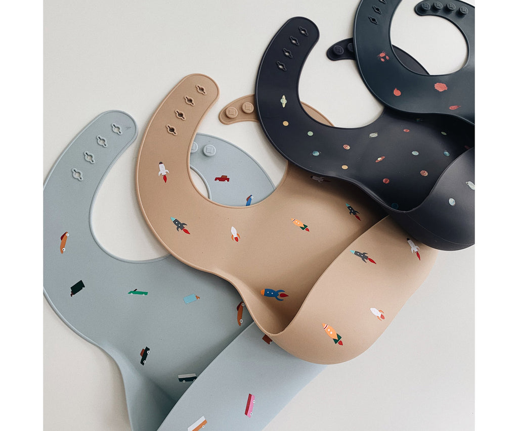 Bavoir bébé en silicone - Fusée