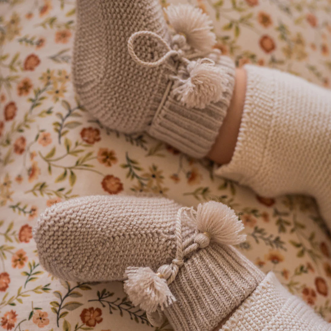 Chaussons bébé Gris