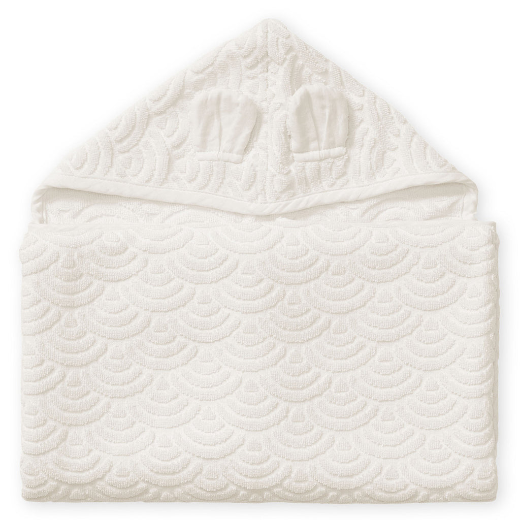 Serviette de bain, Junior, Capuche avec oreilles - GOTS Off-Blanc
