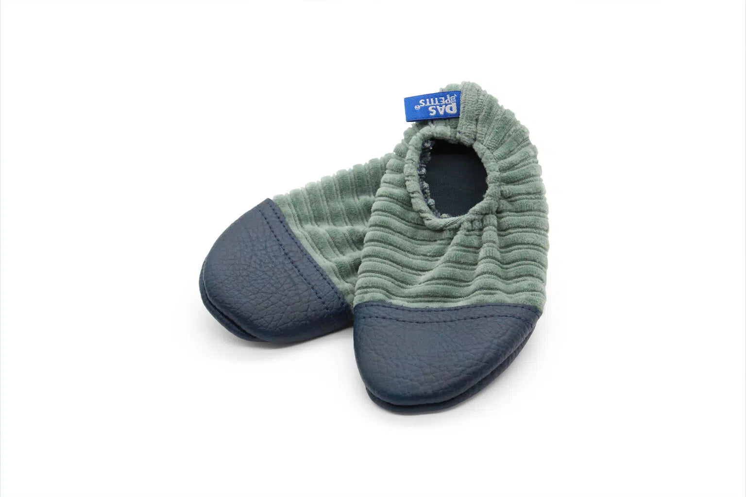 Chaussons Les Petits Velours – Gris vert