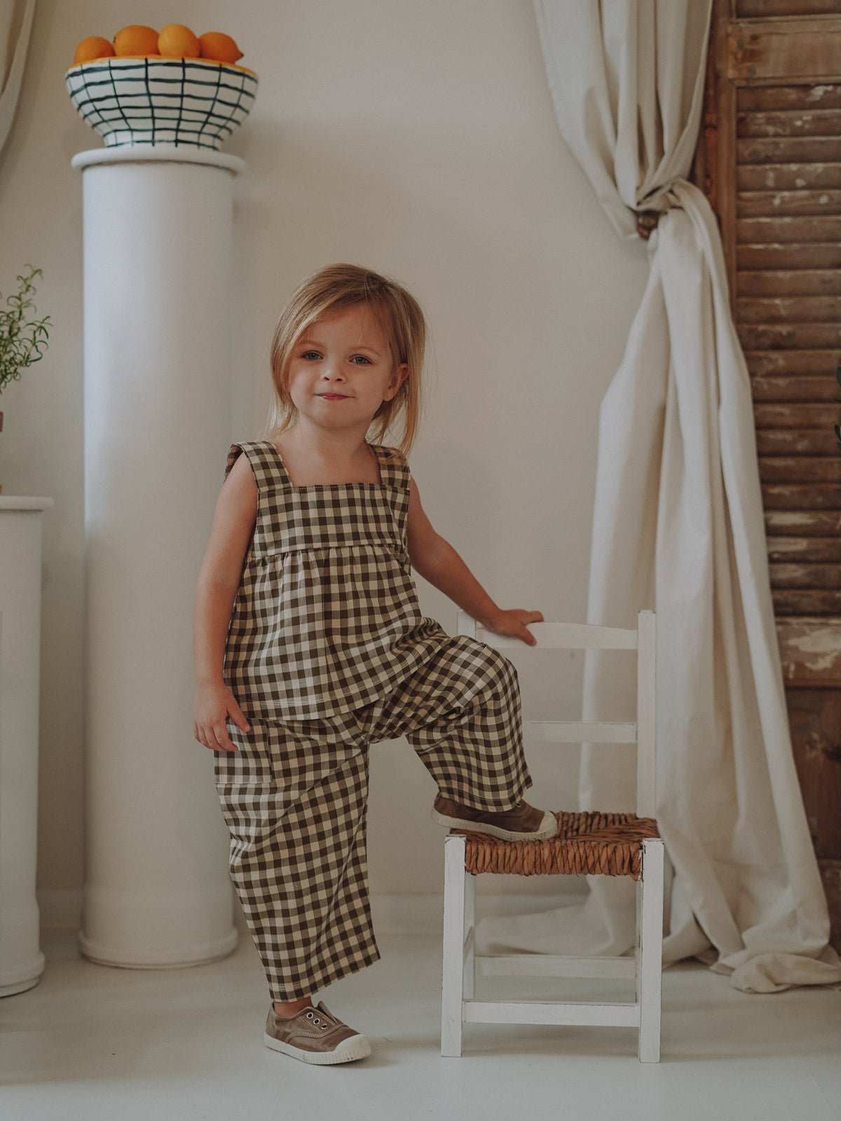 Top blouse Olive Gingham Dolce