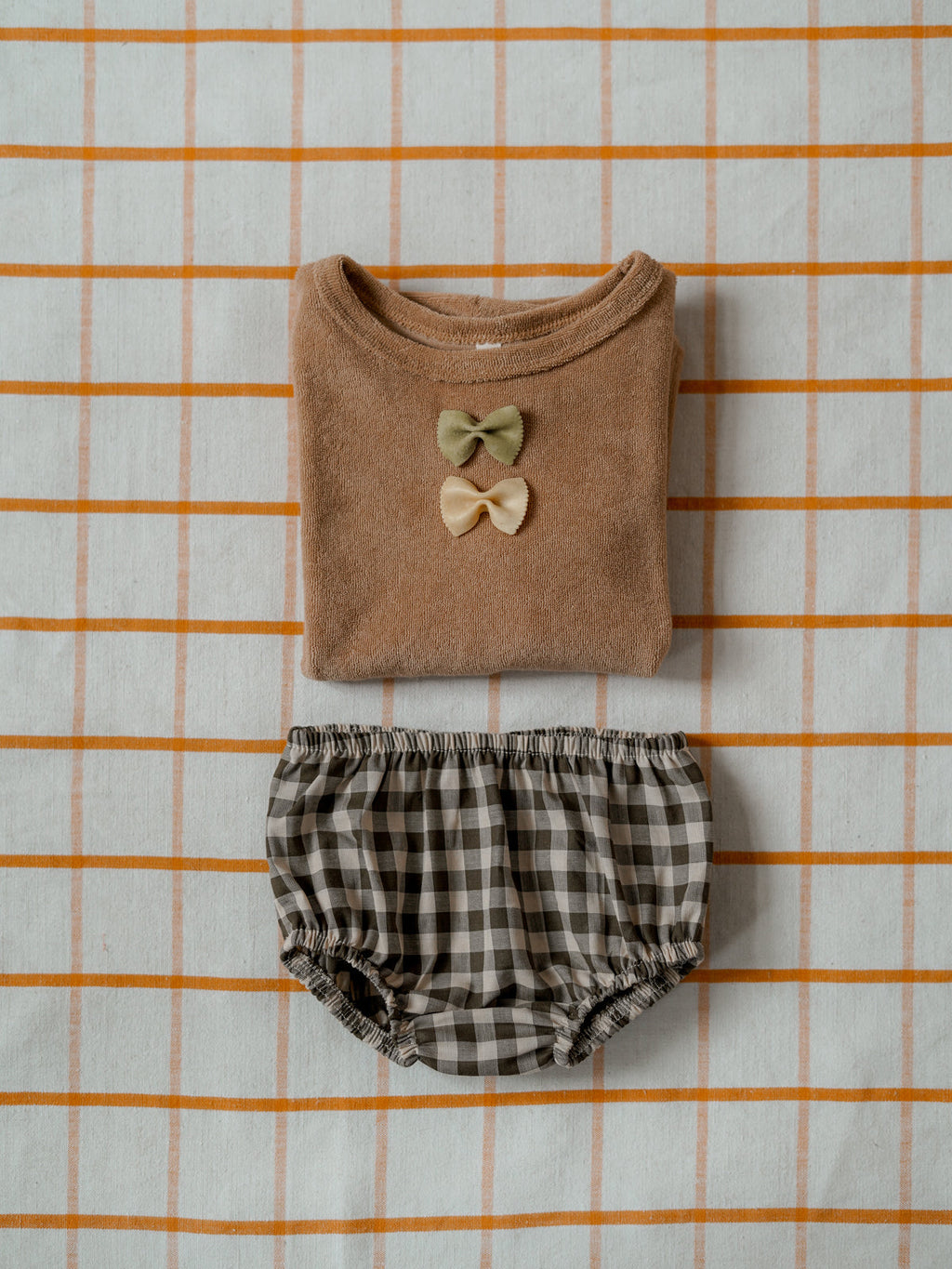 Short Olive Gingham