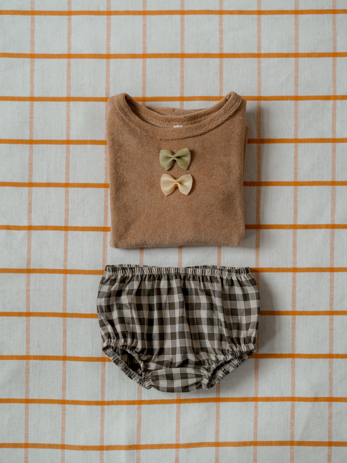 Short Olive Gingham