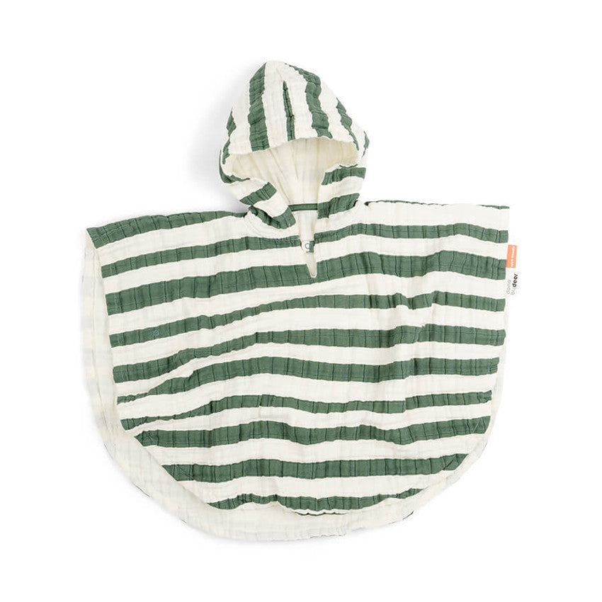 poncho de bain - rayures - vert