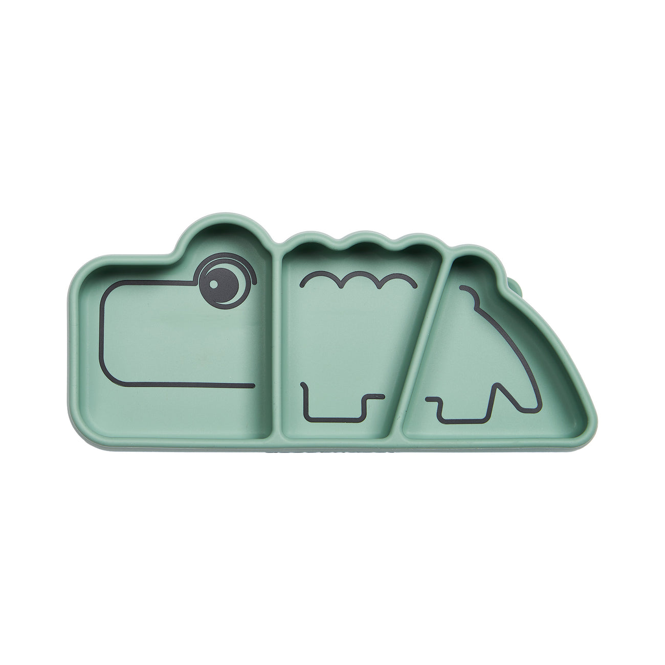 Assiette en silicone stick & stay - croco - vert