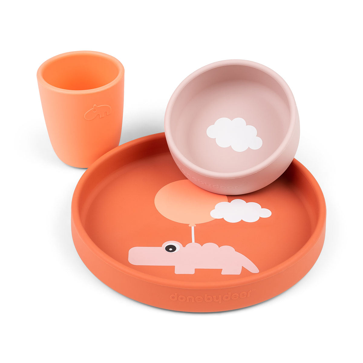 Set de table en silicone - happy clouds - papaye